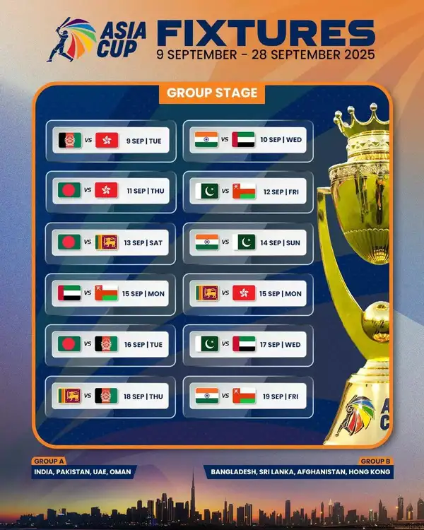 Asia Cup 2025 8 Asia Cup Schedule