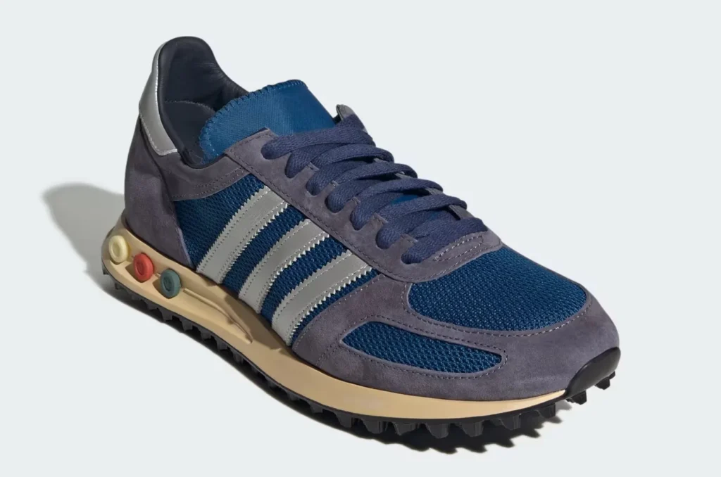 adidas LA Trainer 2028 Olympics: A Timeless Classic Returns 4 The new Made in USA edition of the LA Trainer combines Dark Marine mesh Preloved Violet suede and Silver Metallic details. adidas